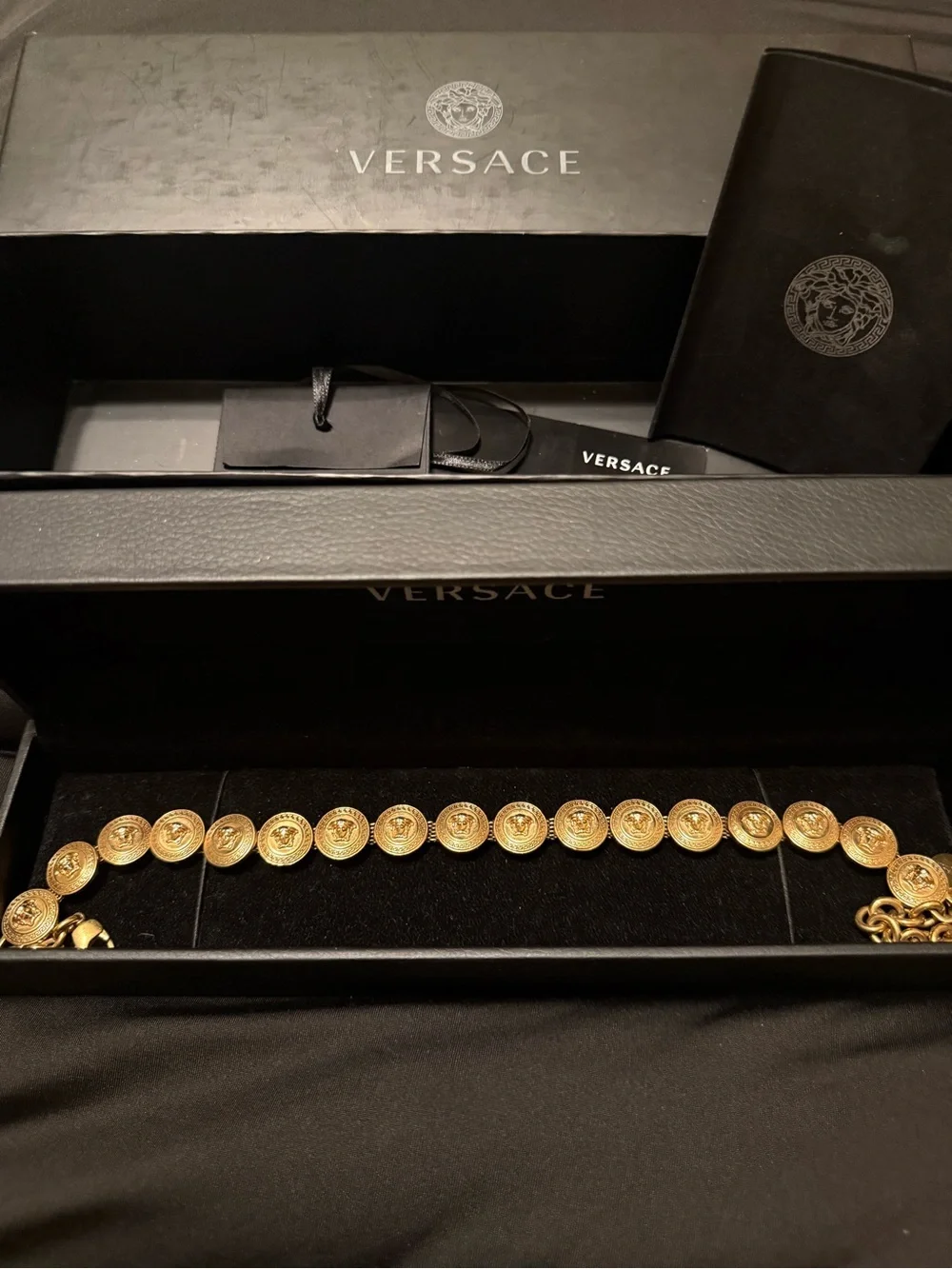 Versace Gold Medallion Choker- Classic Logo Chain